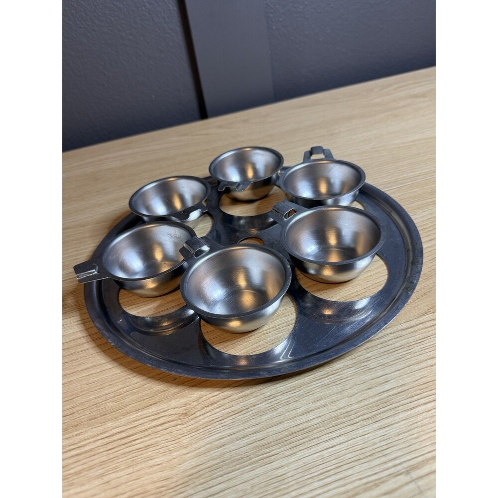 Saladmaster Stainless Steel 6 Cup Egg Poacher Insert & Cups 10 3/8” Parts Only
